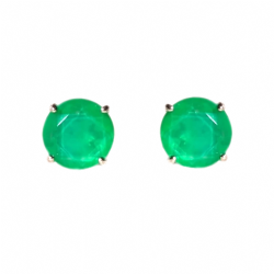Brinco Ball Midi Esmeralda Prata925
